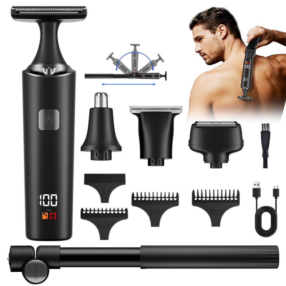 Digital display men's personal care trimmer - multifunctional hair removal & grooming kit for wet & dry use