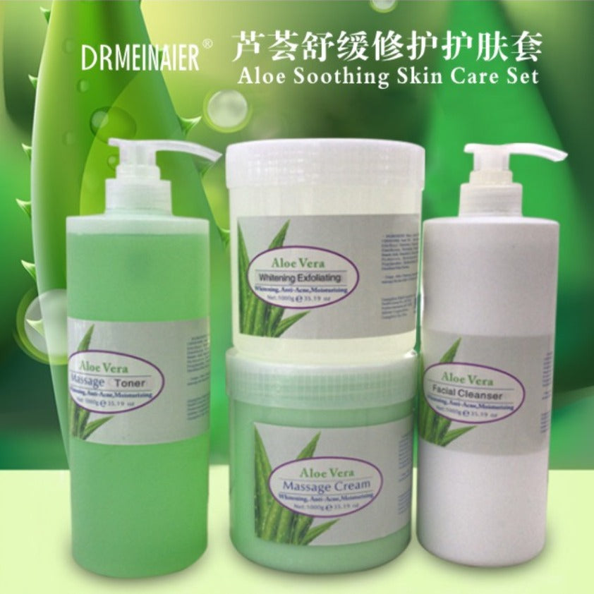 hospital skin care 4-piece set facial cleanser, lotion, massage cream, large capacity hydrating and moisturizing skin care set 1000g