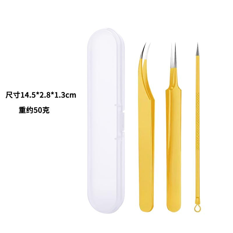 New stainless steel precision tip yellow dolphin clip to remove acne, blackheads, and closed mouth tools to pick and squeeze acne in stock