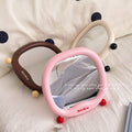 【sweet potato's pick】cosmetic mirror - portable folding makeup mirror with plastic storage, perfect for home, dorm, or office
