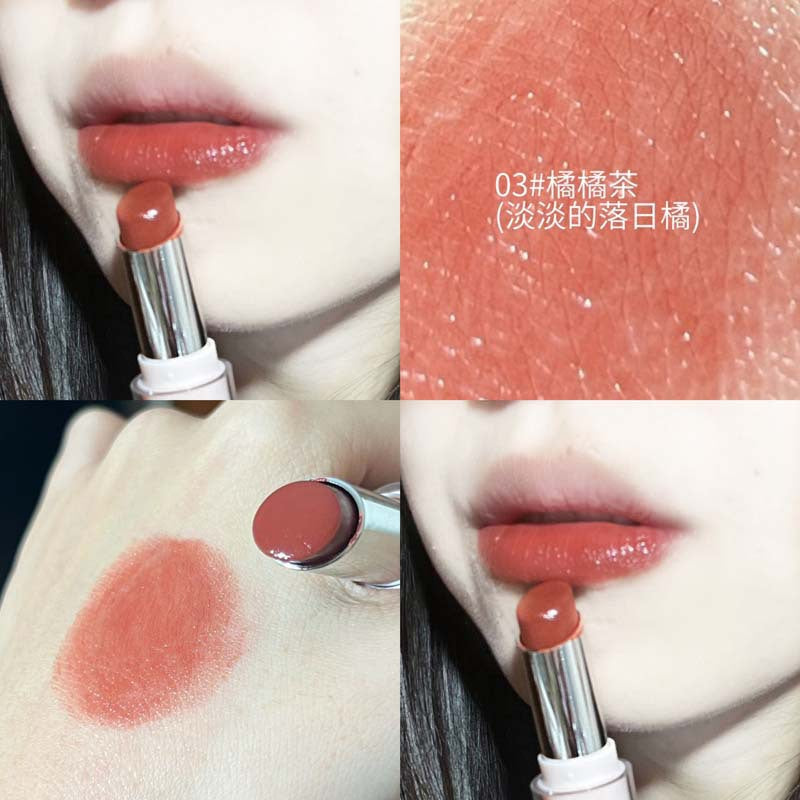 Herorange condensation lipstick moisturizing pure desire white boiled water nude pink whitening mirror water glossy lipstick