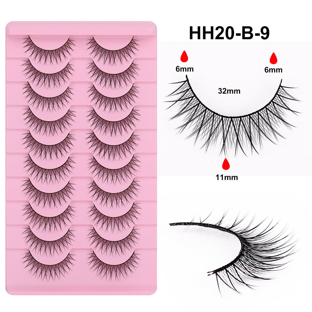 Premium *hard stem false eyelashes - 10 pairs - european & american style - black band - barbie doll/devil eye - dense volume - stage makeup lashes