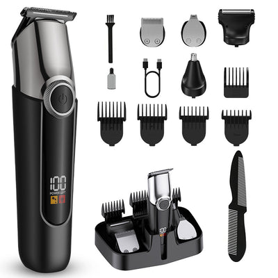 new arrival multifunctional five-in-one electric hairdresser digital display waterproof oil head engraving electric clipper suit