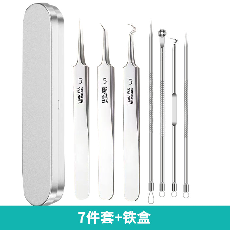 Factory direct stainless steel blackhead remover kit - includes ultra-fine tweezers, blackhead extractor, and acne pimple popping tool