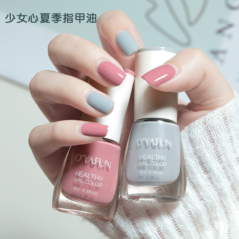 Ouyafei new arrival water-based nail polish 8ml no-bake peelable long-lasting quick-drying nail polish student peelable nail polish