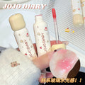 Jojo diary puff bear lip glaze clear watery glossy lips low saturation white student party lip gloss