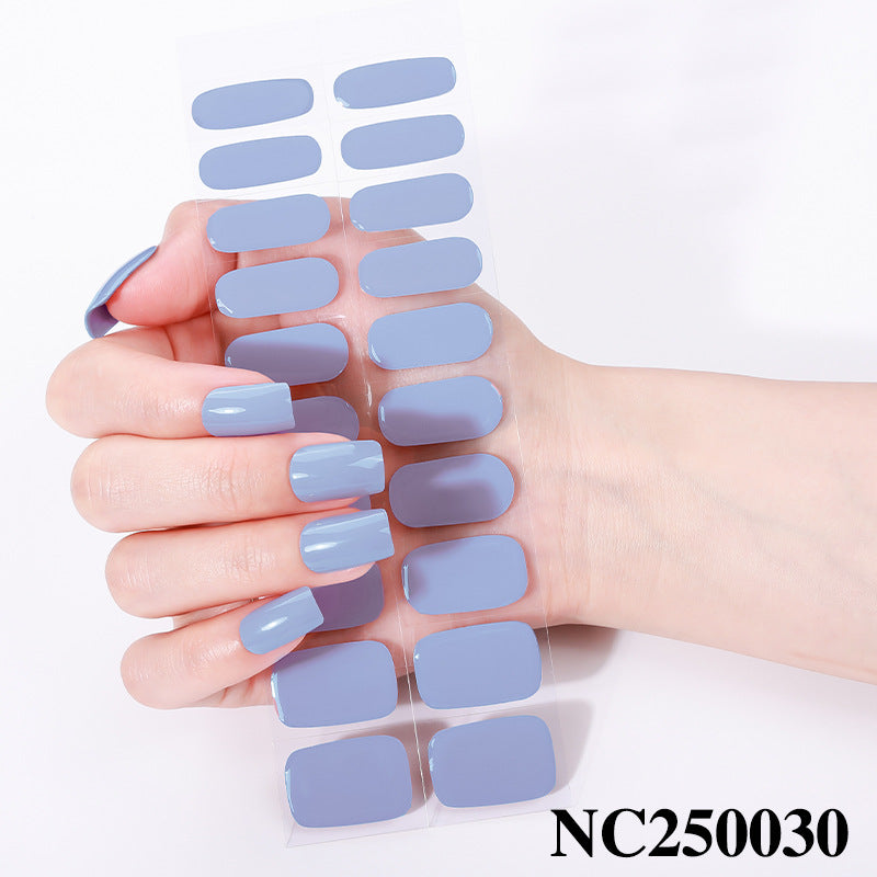 Zhengxiang custom gel nail stickers - waterproof, cross-border, european & american style, solid color nail art stickers, uv light curing, semi-cured nail stickers