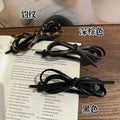 Leather leopard print bows twist clip on the back of the head hair accessories clip classy one-word clip fashion sweet cool hair clip