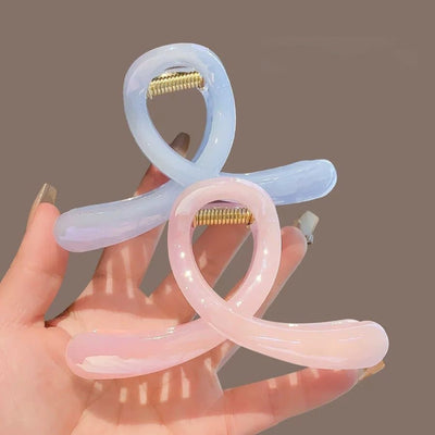 Casual pearlescent color-plated gripper, high-end shark clip, ins hair volume, multi-coiled hair, 2025 new hair clip, back of the head
