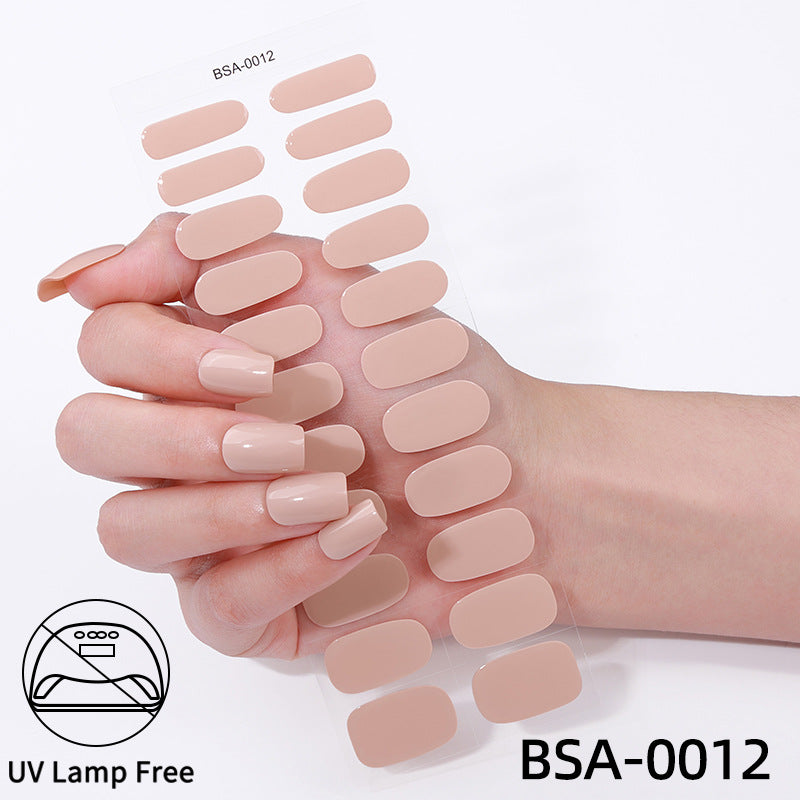 no-bake gel manicure stickers waterprooffashionpure color nail stickers no cure gel nail wraps