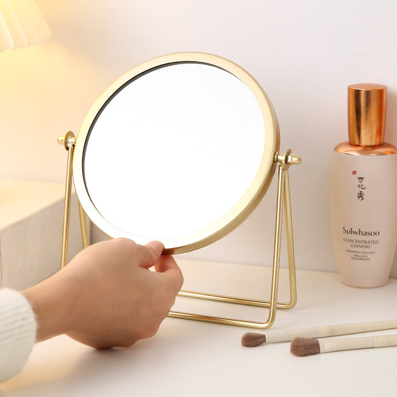 Desktop single-sided student dormitory desktop makeup mirror for home iron storage home standable glass mirror dressing table