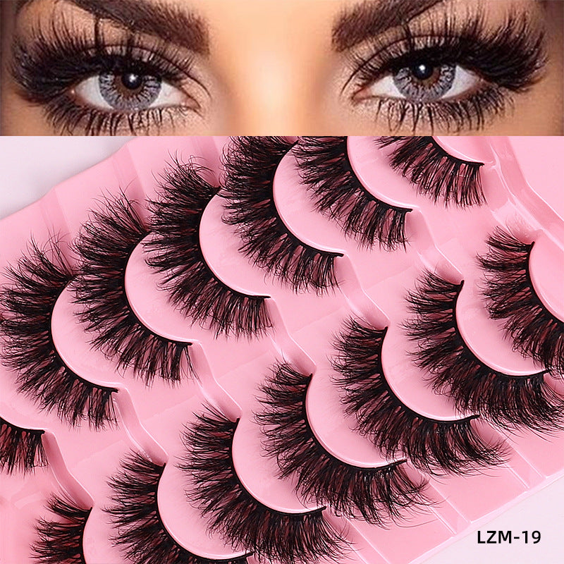 Wholesale wholesale of messy fashion fake eyelashes glue style 3dstereo curling fluffy layered whole eyelashes