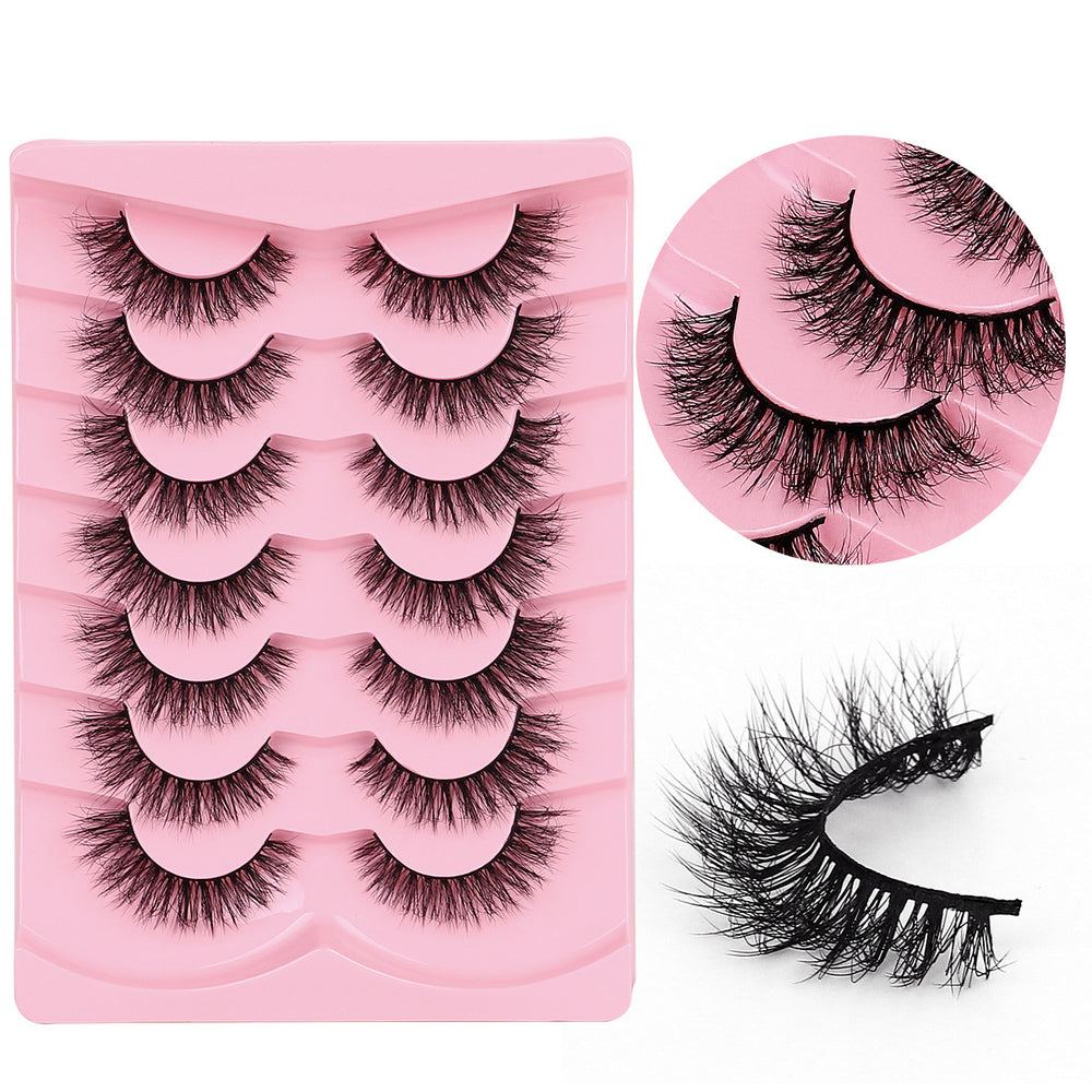 Wholesale wholesale of messy fashion fake eyelashes glue style 3dstereo curling fluffy layered whole eyelashes