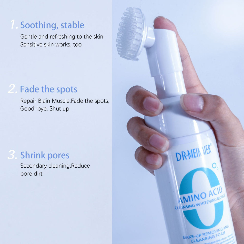 amino acid deep cleansing facial cleanser moisturizing mousse foam massage head facial cleanser wholesale for export