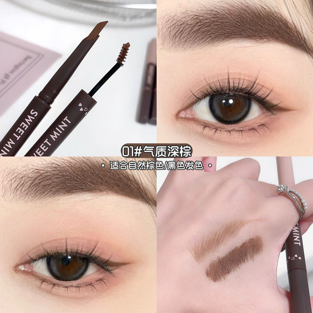 Sweet mint shaping eyebrow pencil and tint 2-in-1: waterproof, sweat-proof, natural, defined, and effortless "wild brow" look
