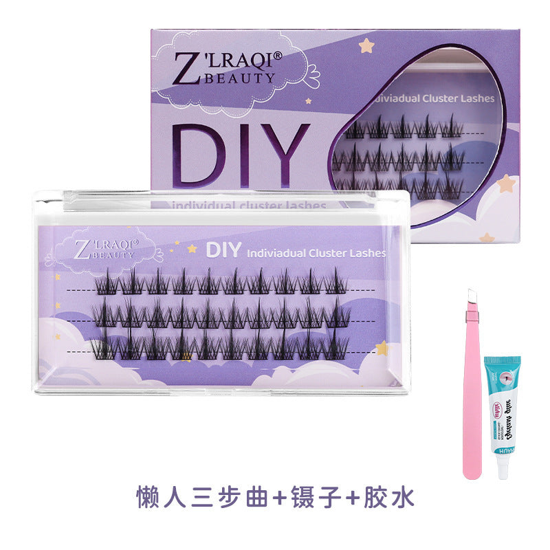 Diy segmented false eyelashes - the lazy person's 3-step natural, lengthening, fine-base self-application eyelash kit with adhesive