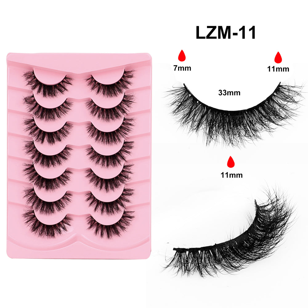 fox style false eyelashes glue style qingdao european and american curling stereo cat eye style hard stem false eyelashes factory