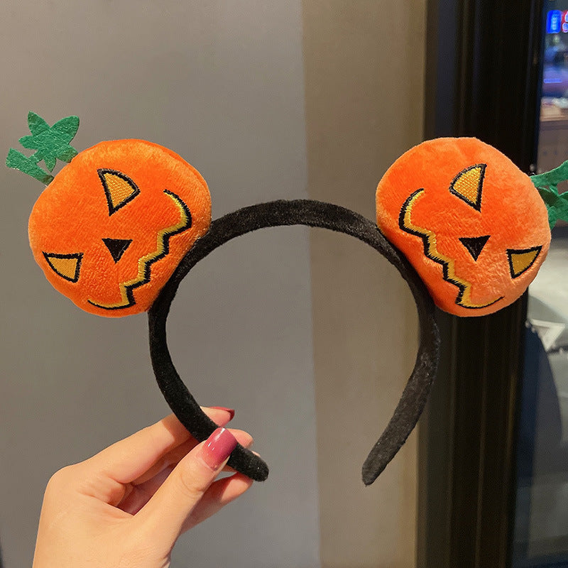 Cartoon doll hair accessories women's holiday dress up performance headwear decoration devil pumpkin headband funny halloween hairband