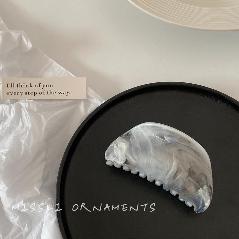 Super fairy ink smudged hair clip casualretro back of the head clip elegant shark clip headwear gray chinese style female