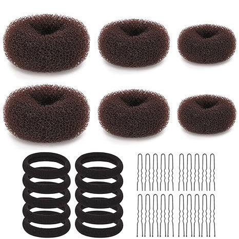 hot-selling ball head flower bud donut 36-piece set lazy hair accessories hair tie hair set