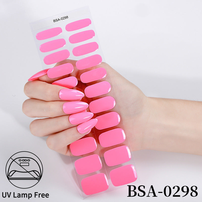 no-bake gel manicure stickers waterprooffashionpure color nail stickers no cure gel nail wraps