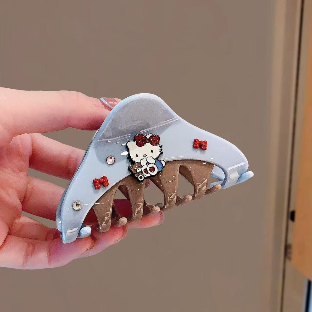 2025 trendy new girl's cute hello kitty medium claw clip - exquisite, stylish, and chic hair clip for updos and hairstyles
