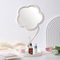 Flower desktop dressing mirror student dormitory portable sunflower makeup mirror plastic storage for home mirror
