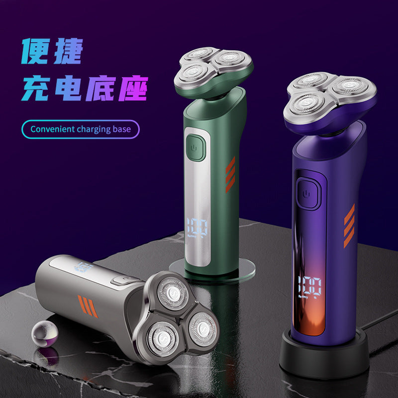 wholesale men's full body washable shaver usb rechargeable smart floating triple blade electric razor