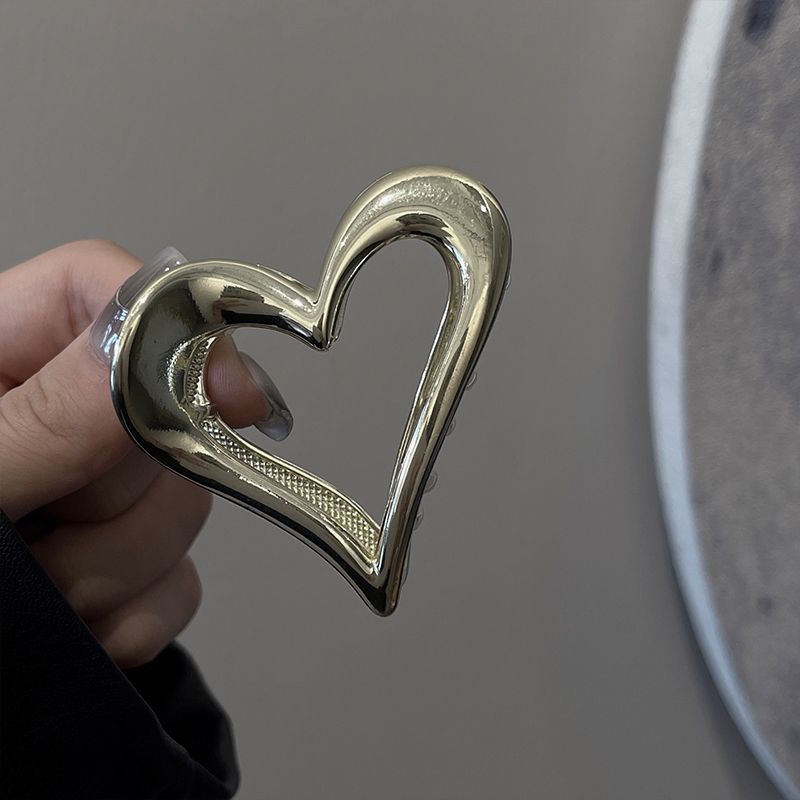 Classy metal heart hair clip for women's back of head shark clip casualeasiest for match gripper 2023new arrival clip headwear