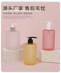 Customizable empty plastic bottles for shampoo, conditioner, and body wash - flat shoulder, pump dispenser, refillable