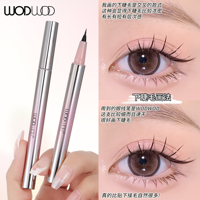 Wodwod ultra-fine eyeliner pen for women - beginner-friendly, waterproof, sweat-proof, smudge-proof, lower lash eyeliner