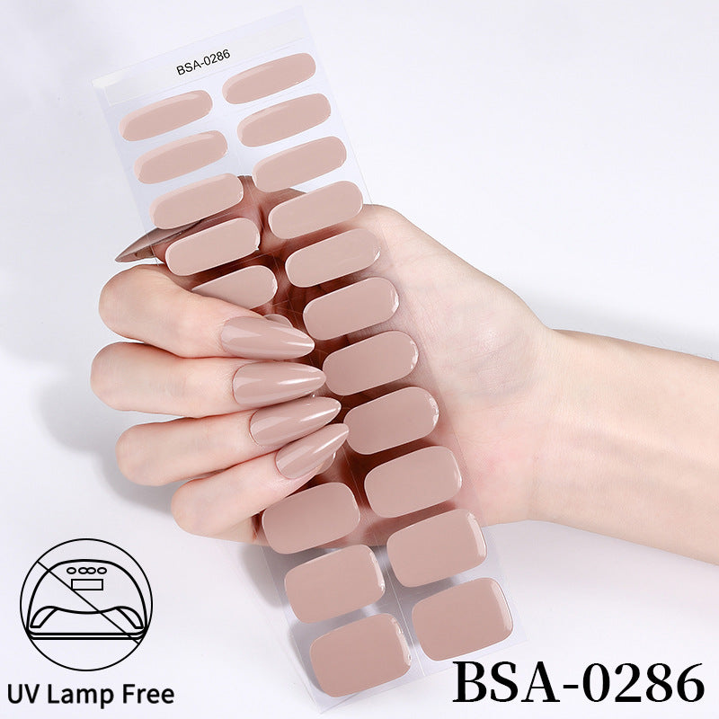no-bake gel manicure stickers waterprooffashionpure color nail stickers no cure gel nail wraps