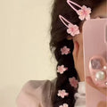 Gentle pink cherry blossom hair clip sweetgirl cream texture cute forehead side broken hair bb clip hair tie hair accessories