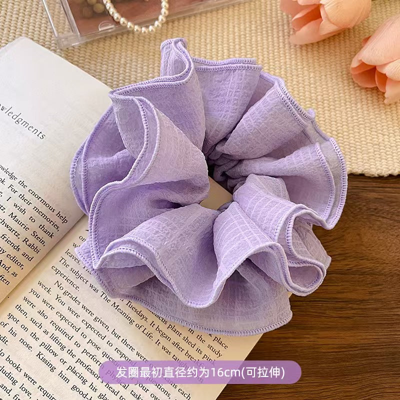Extra large gentle purple large intestine hair tie for women elegant low ponytail hair tie classy fat intestine head flower hair tie