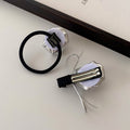 Casual leather rose flower hairpin k-style flower hair tie high ponytail hair rope side broken hair hairpin female headwear
