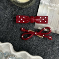 Ankola red bow side hair clip for women bangs broken hair clip classy one-word clip hair clip cute hair accessories