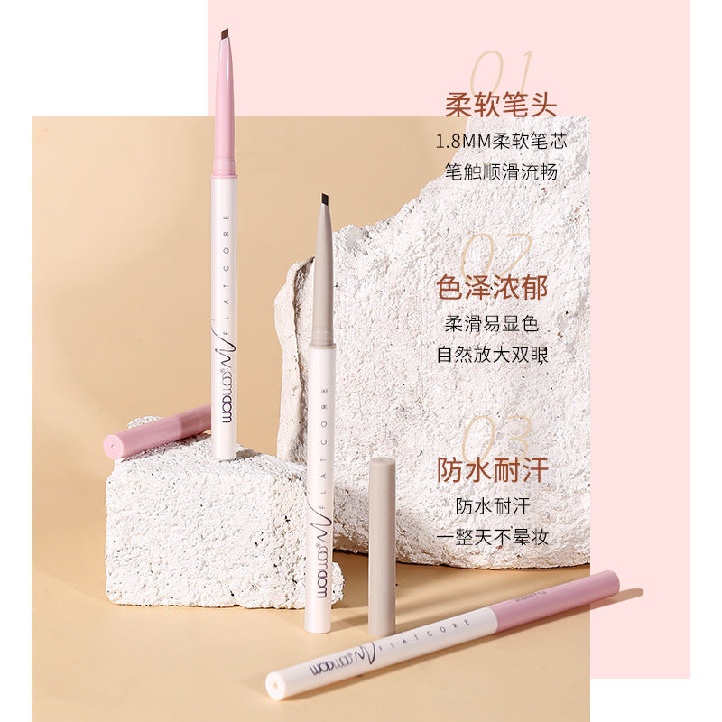 Wodwod silky smooth flat tip gel eyeliner - 3d natural look, waterproof, sweat-proof, smudge-proof, beginner-friendly, faux nude eyeliner