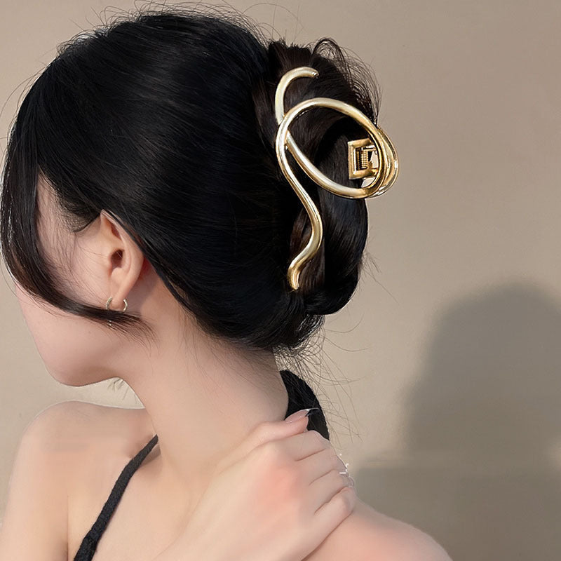 Irregular metal line gripper women's hair clip new arrivaleasiest for match trendy headwear classy back shark clip hair accessories