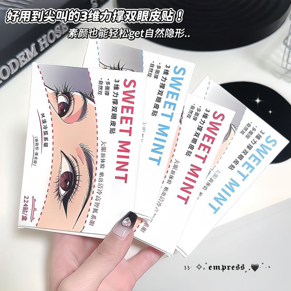 Sweet mint 3d double eyelid tape - natural, seamless, invisible, no curling, beginner-friendly, for puffy eyes and beautiful eyes