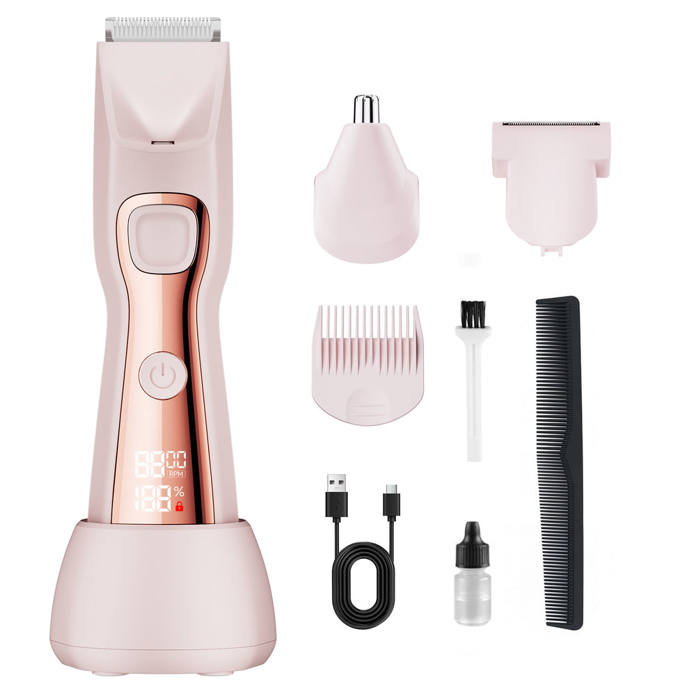 Digital display hair clipper private trimmer men's body hair trimmer electric shaver waterproof shaving personal area electric clipper