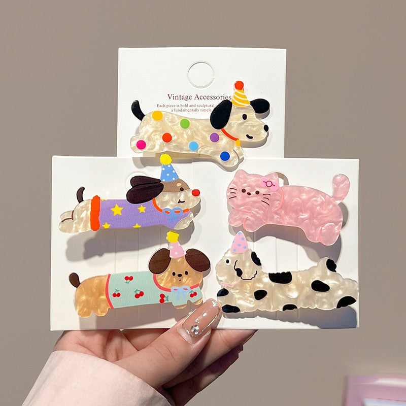 Hat puppy hairpin insgirlcute cherry duckbill clip polka dot star acrylic hairpin side clip hair accessories