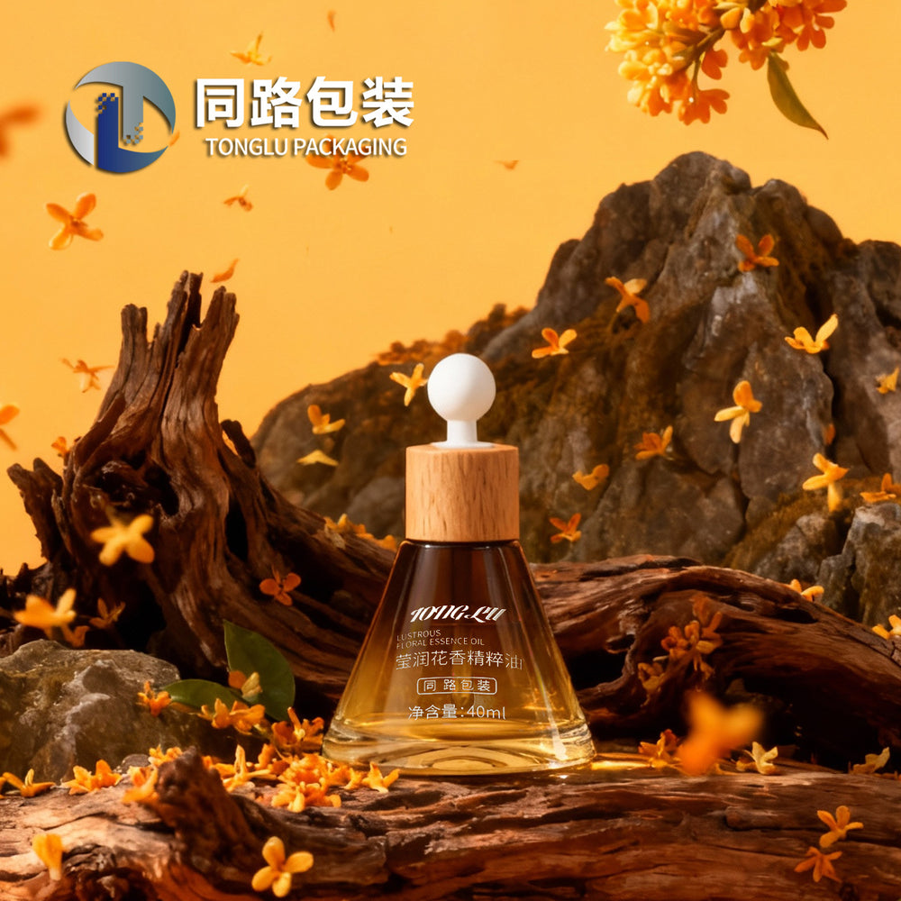New premium 40ml essential oil bottle - conical glass bottle with triangle dropper for decanting - direct from the manufacturer