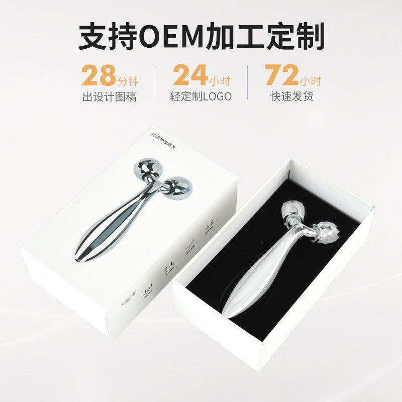 bestseller: 3d roller facial massager - zinc alloy massage wand for face lifting, firming, and eye massage