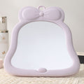 Bowknot plastic desktop makeup mirror - home beauty touch-up mirror - cute glass storage folding mirror