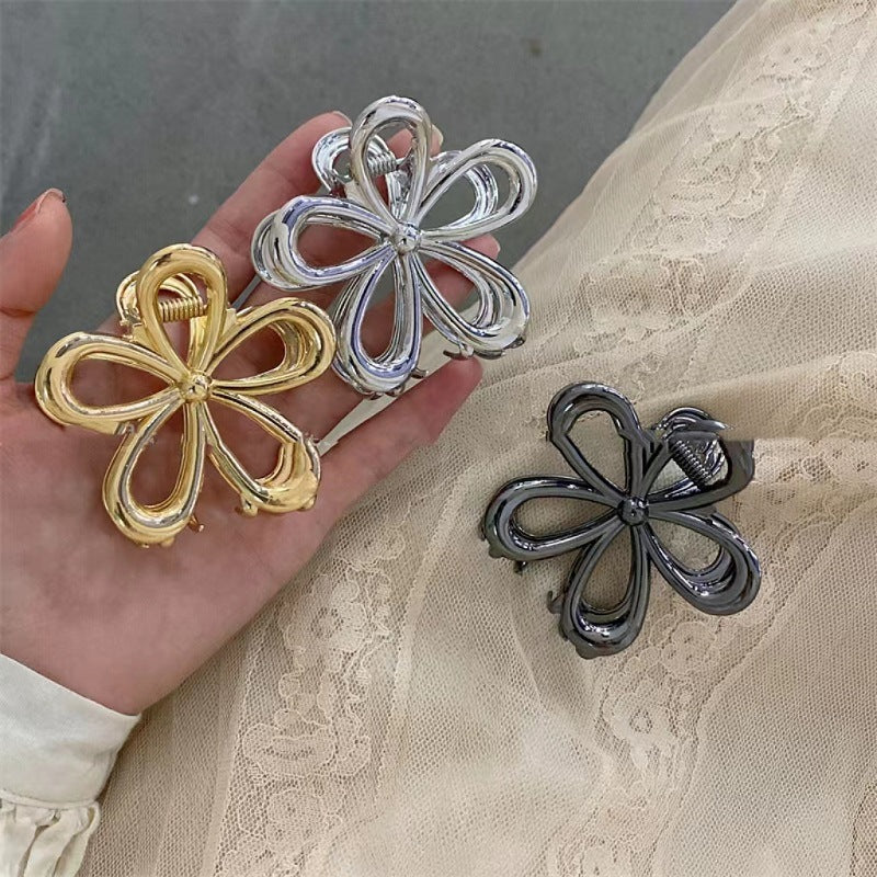 Casual metal flower gripper k-styleeleganteasiest for match hair shark clip back head hairpin hairpin headwear wholesale