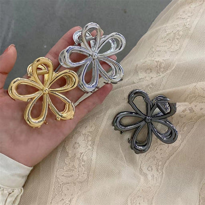Casual metal flower gripper k-styleeleganteasiest for match hair shark clip back head hairpin hairpin headwear wholesale