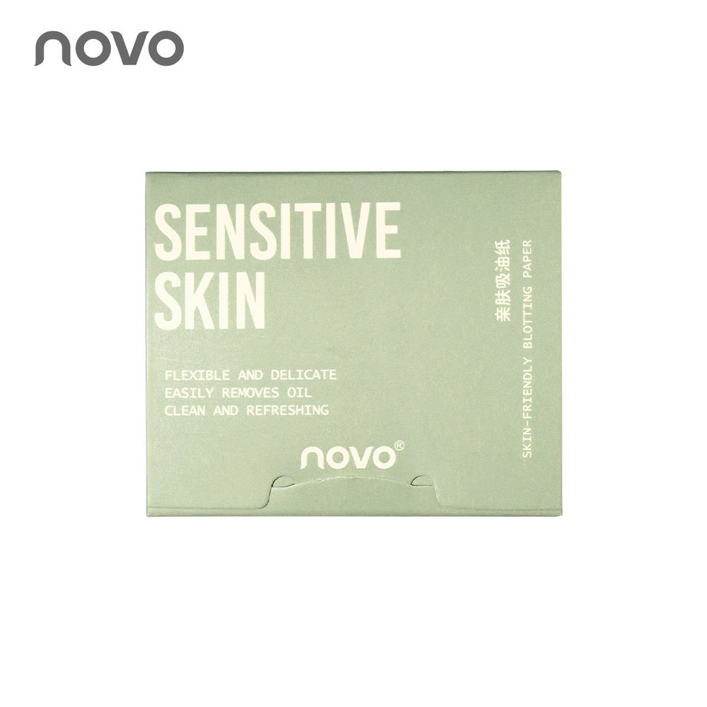 Novo oil-absorbing sheets with mirror & powder puff - perfect for students, oil control, refreshing summer, portable oil-absorbing tissue