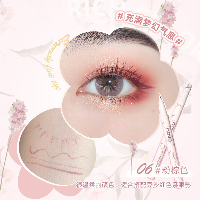 Makeup novo double eyes ultra-fine liquid eyeliner pen waterproof sweat-proof non-smudge lower lashes silkworm eyeliner pen