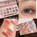Muge leen begonia oil painting style 12-color eyeshadow palette - shimmer, matte, low-pigment pink & brown eyeshadow palette