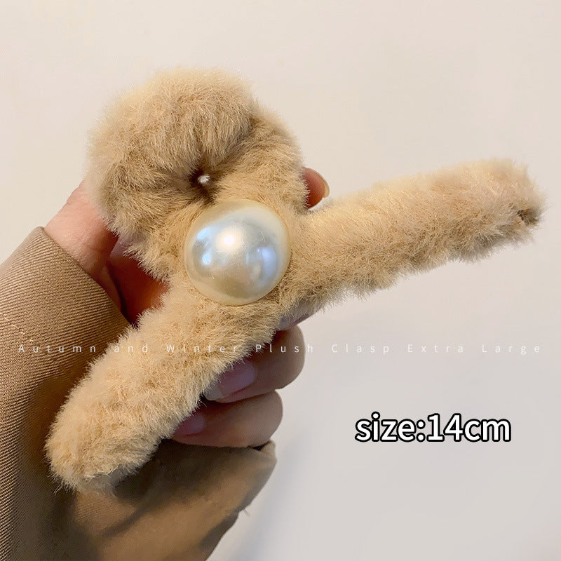 Stuffed gripper female fall and winter large hair clip classy sense ins shark clip hair volume multi-plate hair clip headwear hair accessories